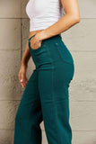 Judy Blue Hailey Full Size Tummy Control High Waisted Cropped Wide Leg Jeans - Apalipapa