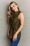 Ninexis Follow The Light Sleeveless Collared Button Down Top - Apalipapa