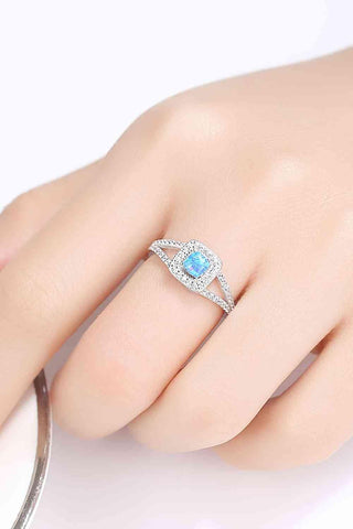 Opal 925 Sterling Silver Split Shank Ring - Apalipapa