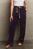 POL Leap Of Faith Corduroy Straight Fit Pants in Midnight Navy - Apalipapa