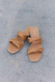 Qupid Summertime Fine Double Strap Twist Sandals - Apalipapa