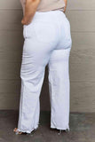 RISEN Raelene Full Size High Waist Wide Leg Jeans in White - Apalipapa