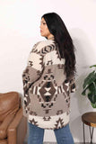 Sew In Love Full Size Cardigan with Aztec Pattern - Apalipapa