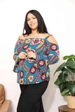 Sew In Love Full Size Floral Cold Shoulder Blouse - Apalipapa