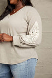 Sew In Love Full Size Lace Patch Detail Sweater - Apalipapa