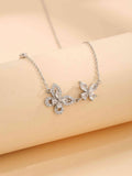 Zircon 925 Sterling Silver Butterfly Necklace - Apalipapa